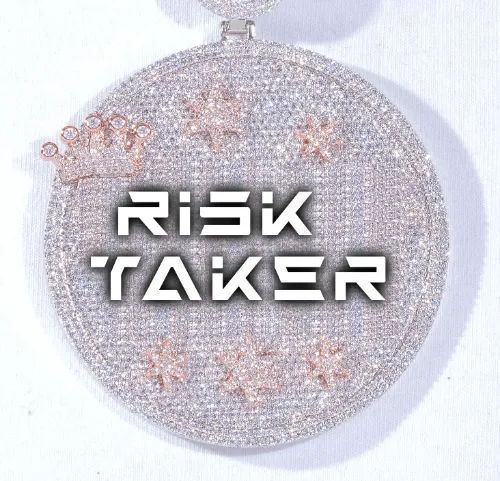 CUSTOM LETTER NECKLACE 3D BIG CROWN DISC sold by The GUU Shop