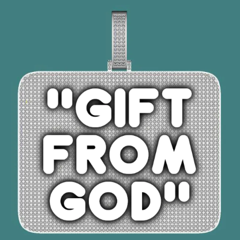 CUSTOM LETTER NECKLACE 3D BIG SQUARE sold by The GUU Shop