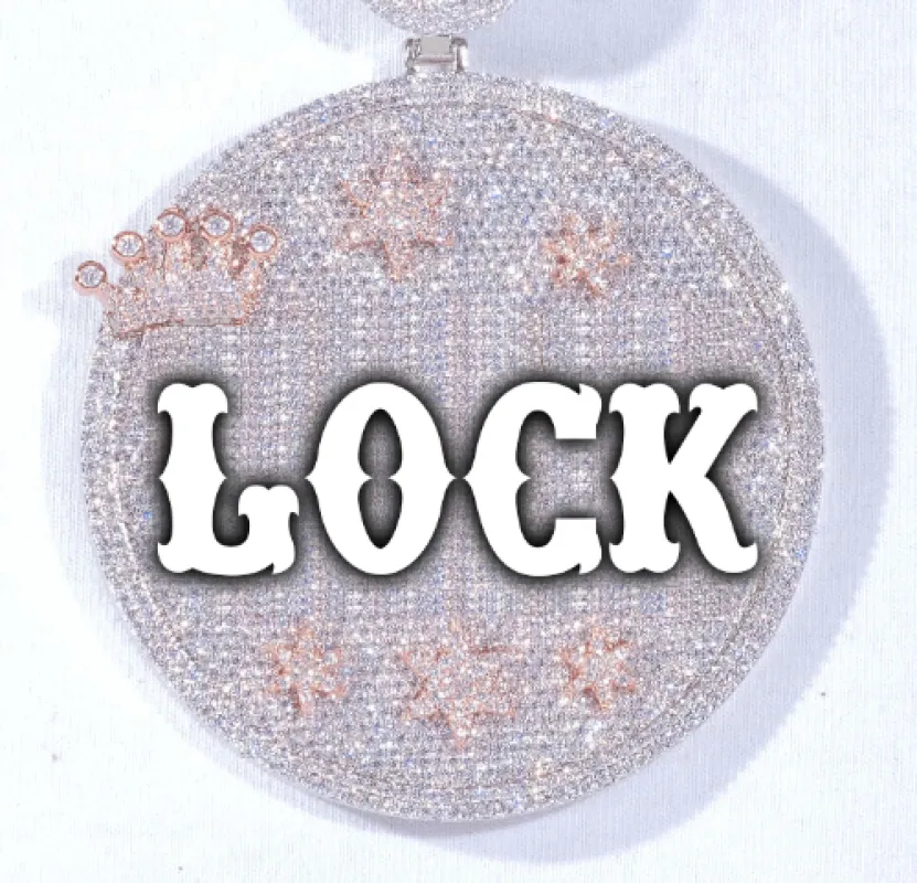 CUSTOM LETTER NECKLACE 3D BIG CROWN DISC sold by The GUU Shop