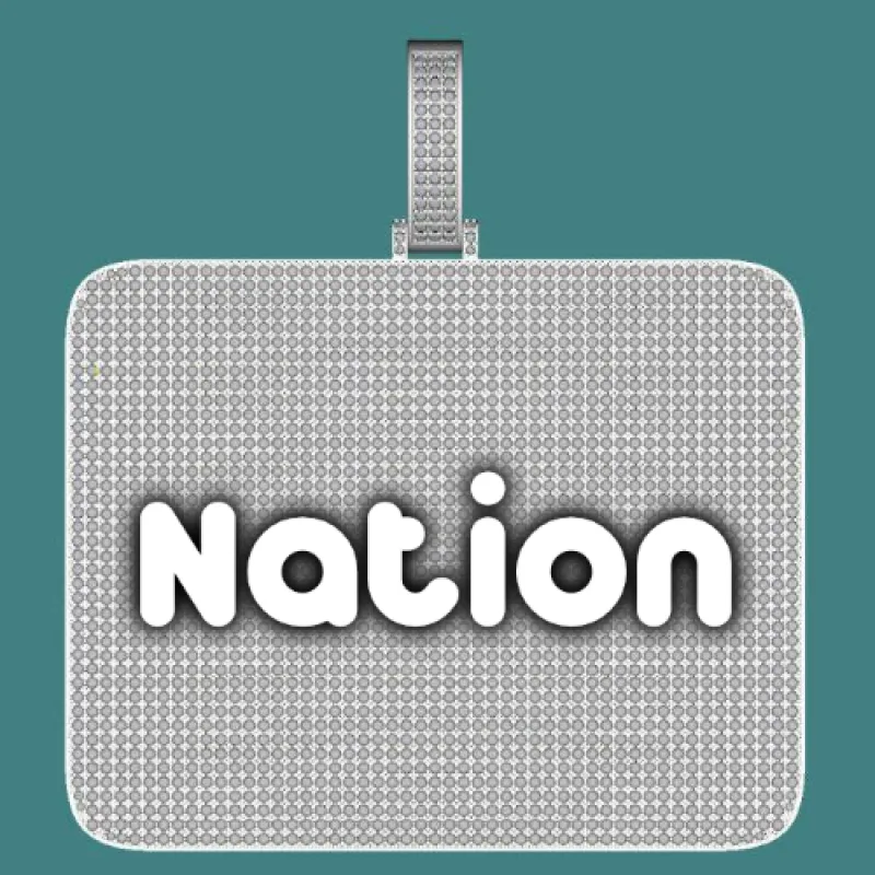 CUSTOM LETTER NECKLACE 3D BIG SQUARE sold by The GUU Shop