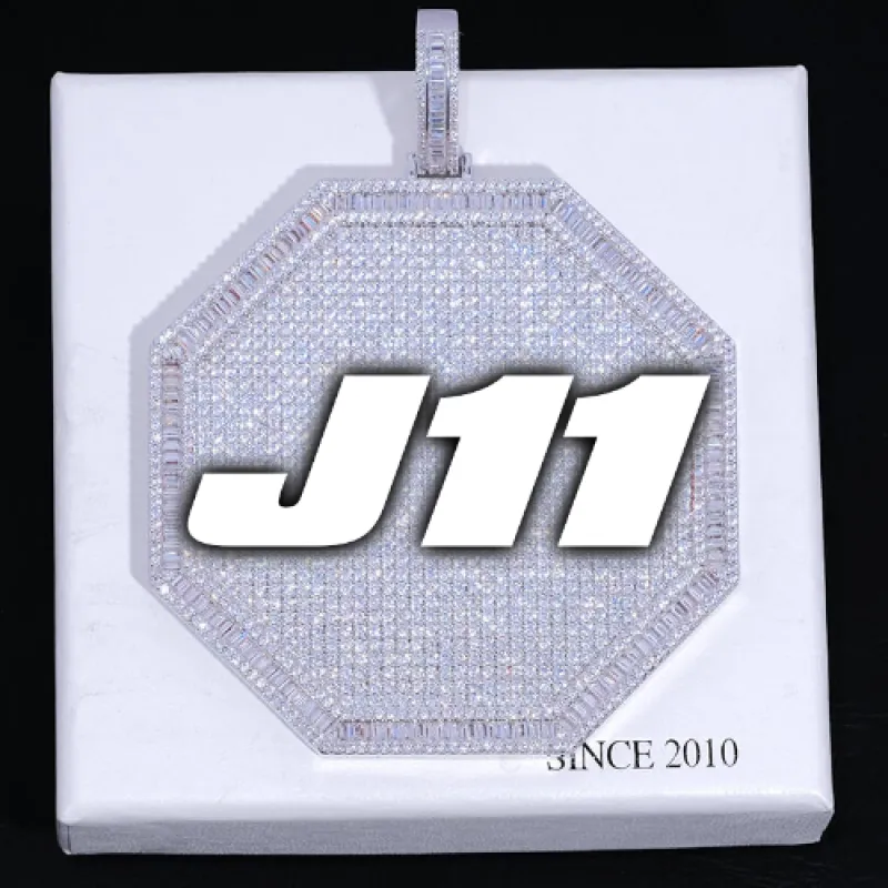 CUSTOM LETTER NECKLACE 3D BIG OCTAGON sold by The GUU Shop