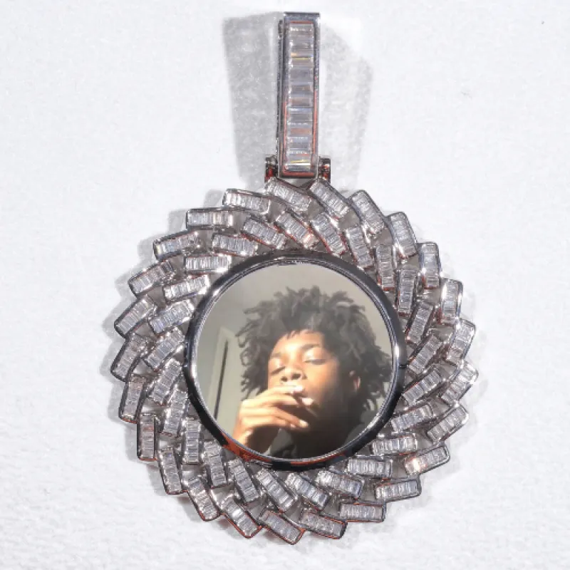 Large 3D Baguette Custom Picture Pendant sold by The GUU Shop