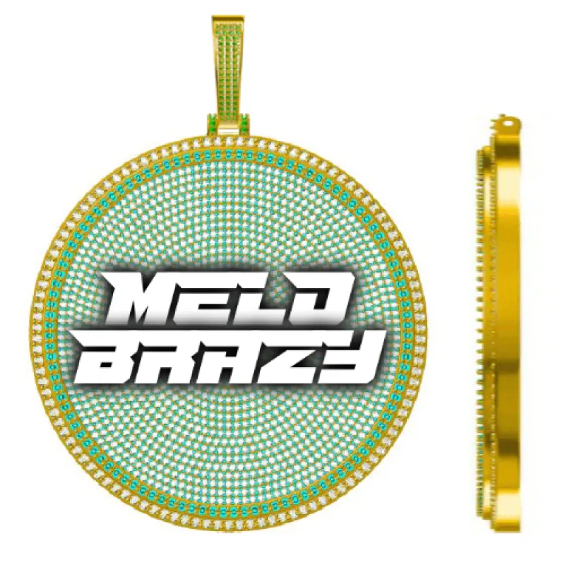 CUSTOM LETTER NECKLACE 3D BIG DISC sold by The GUU Shop