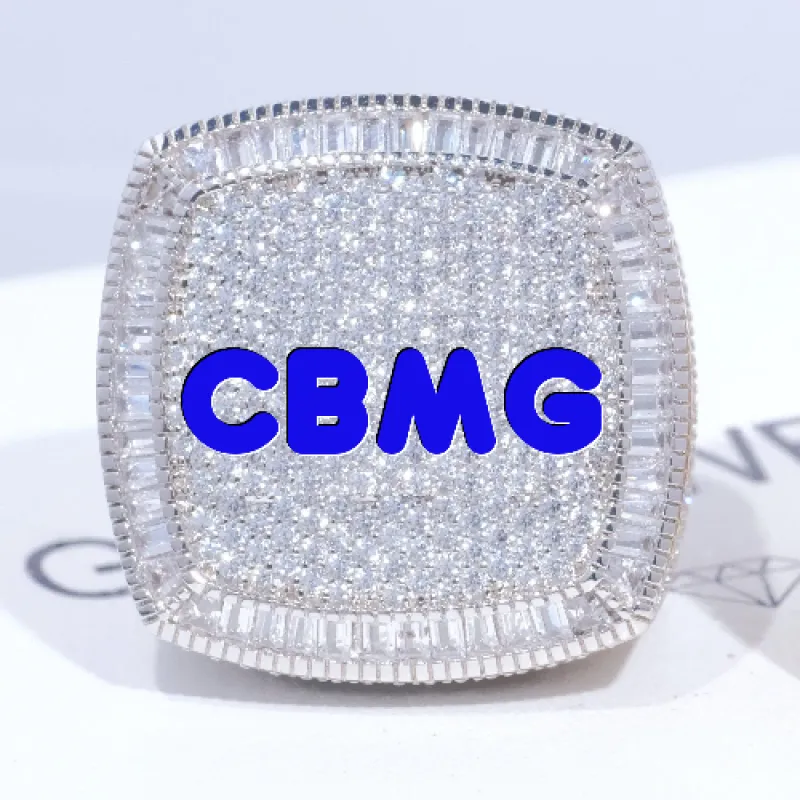 CUSTOM LETTER 3D ICED RING sold by The GUU Shop