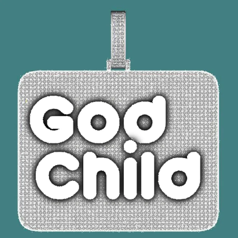 CUSTOM LETTER NECKLACE 3D BIG SQUARE sold by The GUU Shop