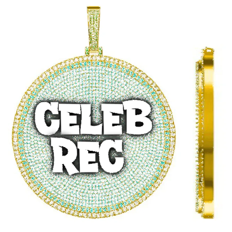 CUSTOM LETTER NECKLACE 3D BIG DISC sold by The GUU Shop