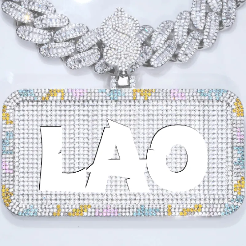 CUSTOM LETTER NECKLACE 3D COLORFUL SQUARE sold by The GUU Shop