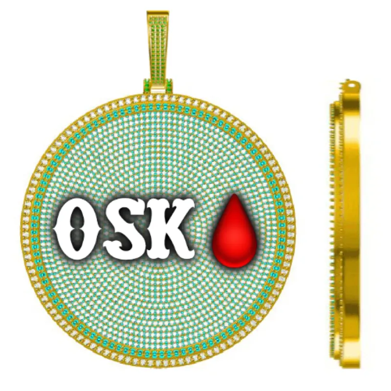 CUSTOM LETTER NECKLACE 3D BIG DISC sold by The GUU Shop