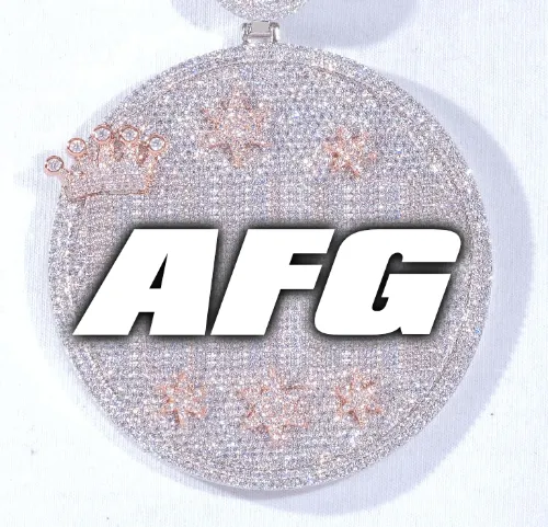 CUSTOM LETTER NECKLACE 3D BIG CROWN DISC sold by The GUU Shop