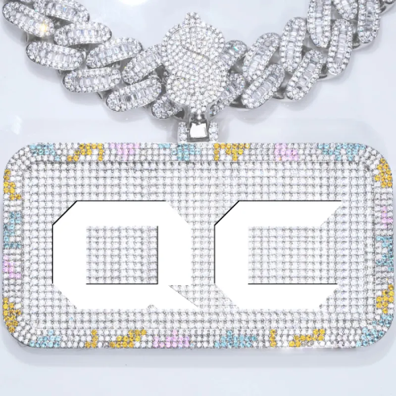 CUSTOM LETTER NECKLACE 3D COLORFUL SQUARE sold by The GUU Shop