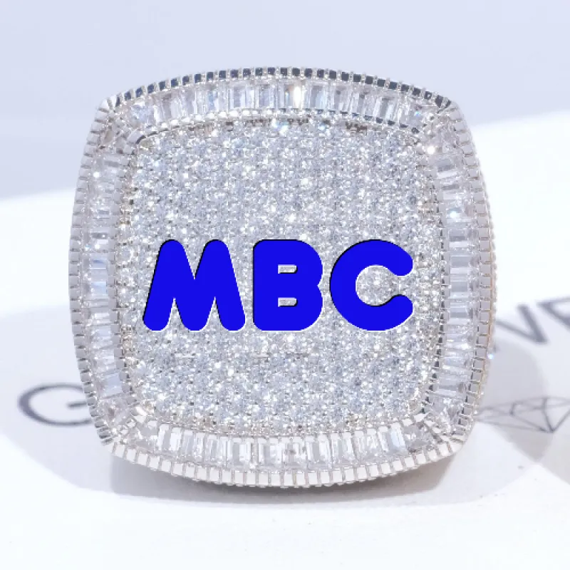 CUSTOM LETTER 3D ICED RING sold by The GUU Shop