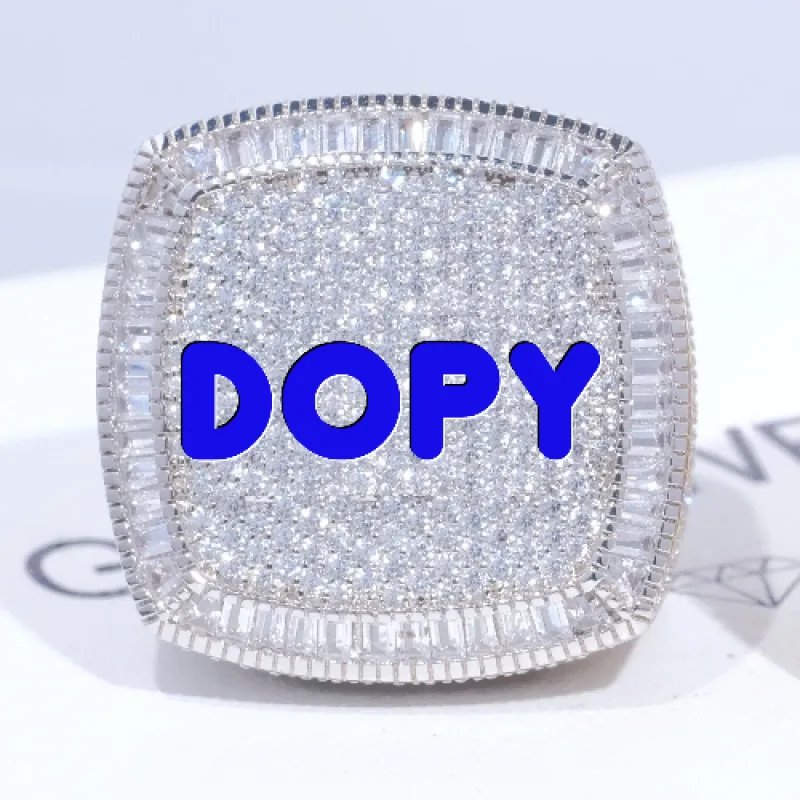 CUSTOM LETTER 3D ICED RING sold by The GUU Shop