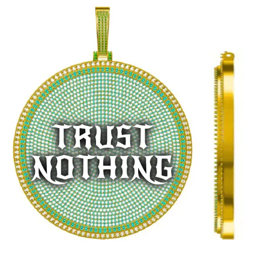 CUSTOM LETTER NECKLACE 3D BIG DISC sold by The GUU Shop