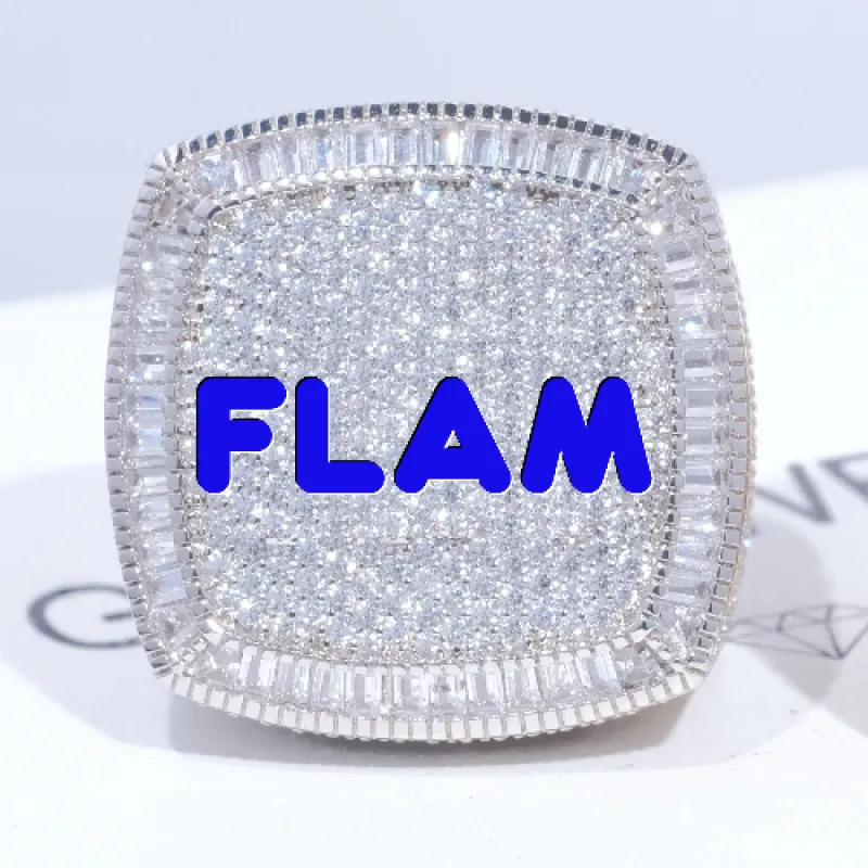 CUSTOM LETTER 3D ICED RING sold by The GUU Shop