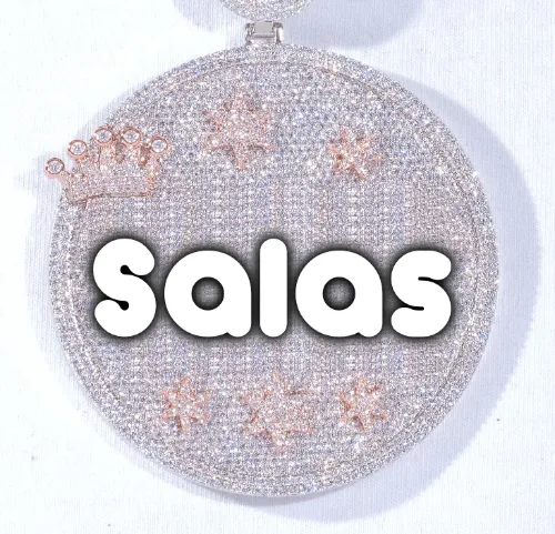 CUSTOM LETTER NECKLACE 3D BIG CROWN DISC sold by The GUU Shop