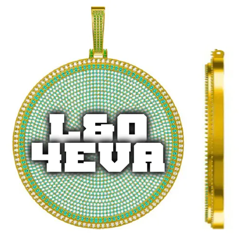 CUSTOM LETTER NECKLACE 3D BIG DISC sold by The GUU Shop