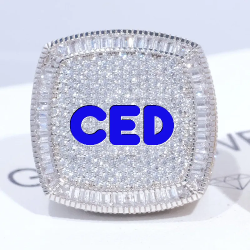 CUSTOM LETTER 3D ICED RING sold by The GUU Shop