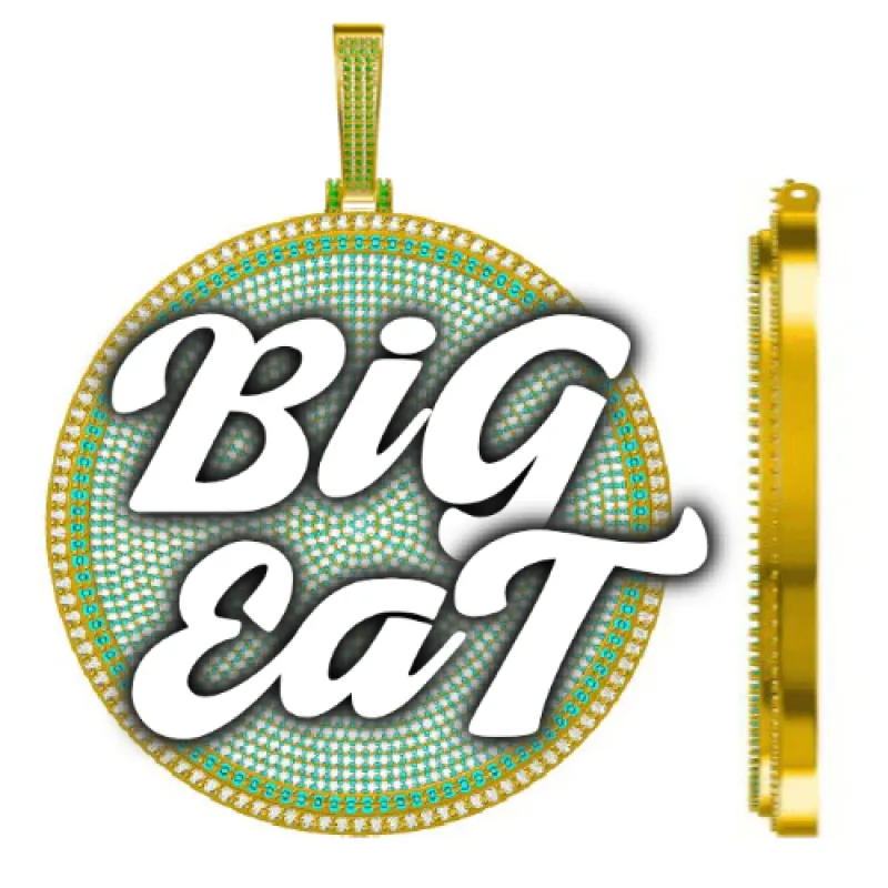 CUSTOM LETTER NECKLACE 3D BIG DISC made by The GUU Shop