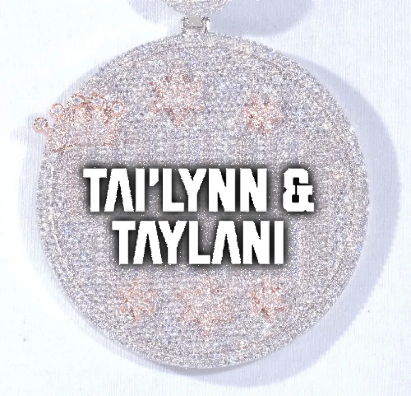 CUSTOM LETTER NECKLACE 3D BIG CROWN DISC sold by The GUU Shop