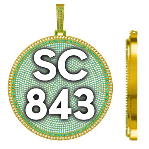 CUSTOM LETTER NECKLACE 3D BIG DISC sold by The GUU Shop