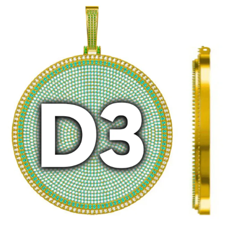 CUSTOM LETTER NECKLACE 3D BIG DISC sold by The GUU Shop