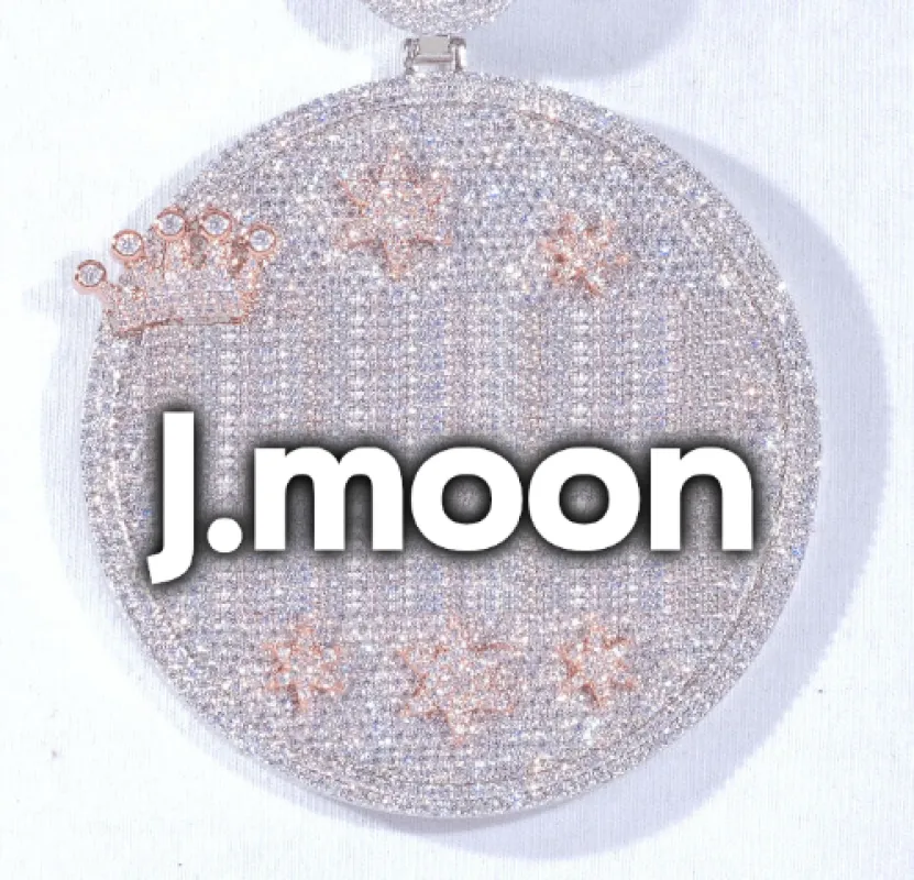 CUSTOM LETTER NECKLACE 3D BIG CROWN DISC sold by The GUU Shop