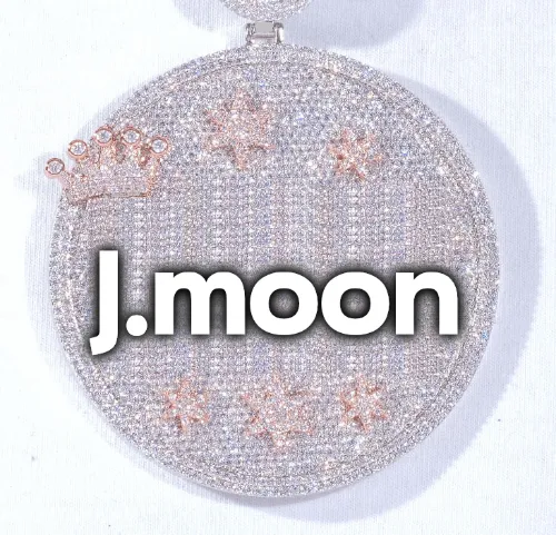 CUSTOM LETTER NECKLACE 3D BIG CROWN DISC sold by The GUU Shop