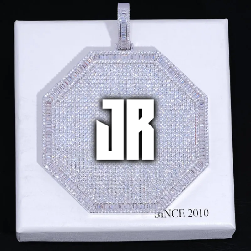 CUSTOM LETTER NECKLACE 3D BIG OCTAGON sold by The GUU Shop