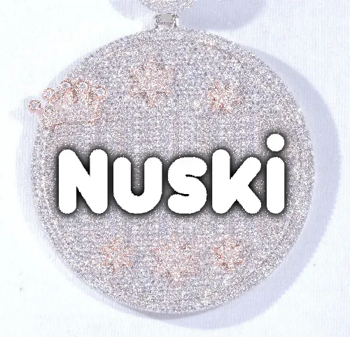 CUSTOM LETTER NECKLACE 3D BIG CROWN DISC sold by The GUU Shop