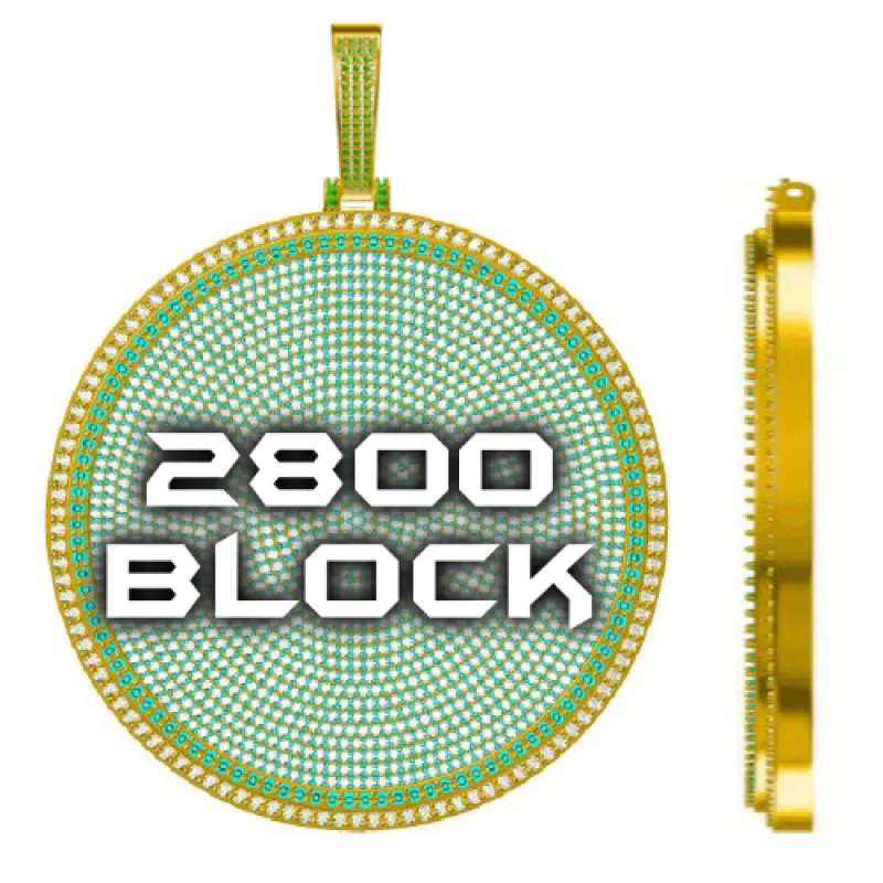 CUSTOM LETTER NECKLACE 3D BIG DISC sold by The GUU Shop