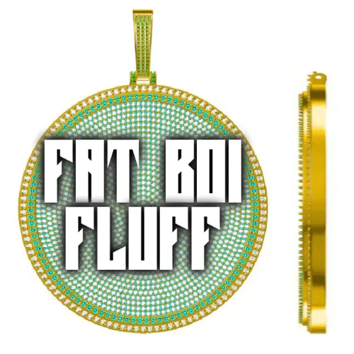 CUSTOM LETTER NECKLACE 3D BIG DISC sold by The GUU Shop