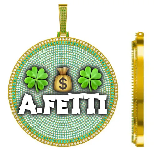 CUSTOM LETTER NECKLACE 3D BIG DISC sold by The GUU Shop