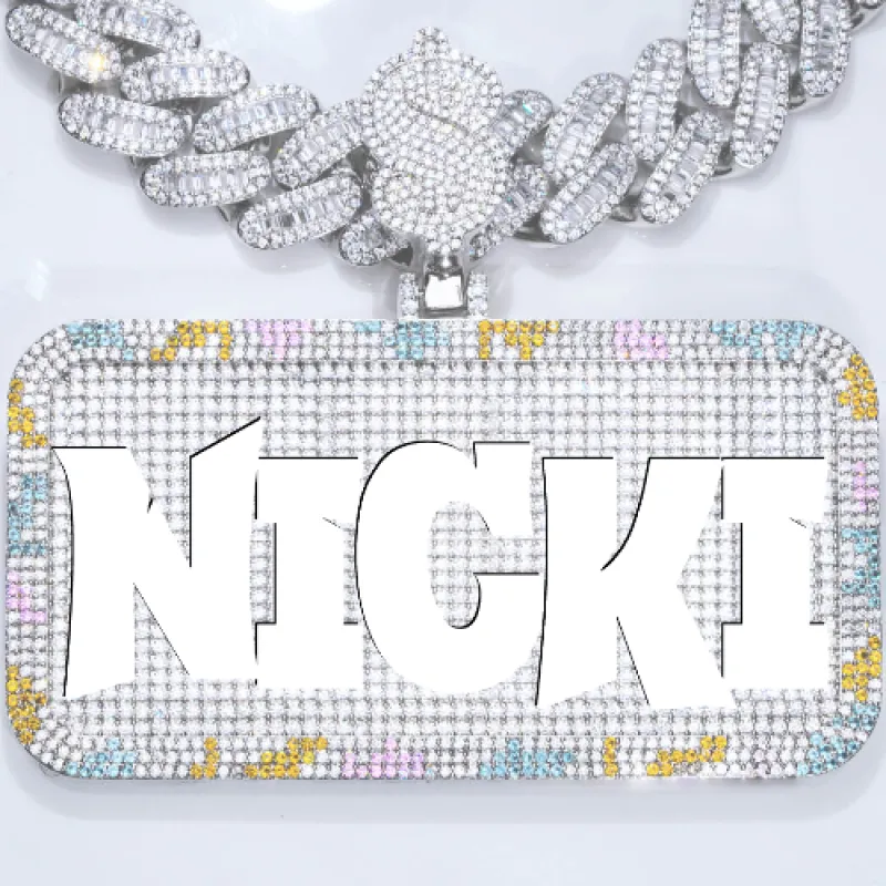 CUSTOM LETTER NECKLACE 3D COLORFUL SQUARE sold by The GUU Shop