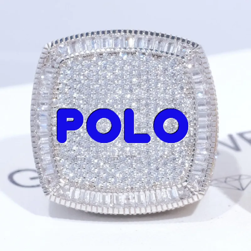 CUSTOM LETTER 3D ICED RING sold by The GUU Shop