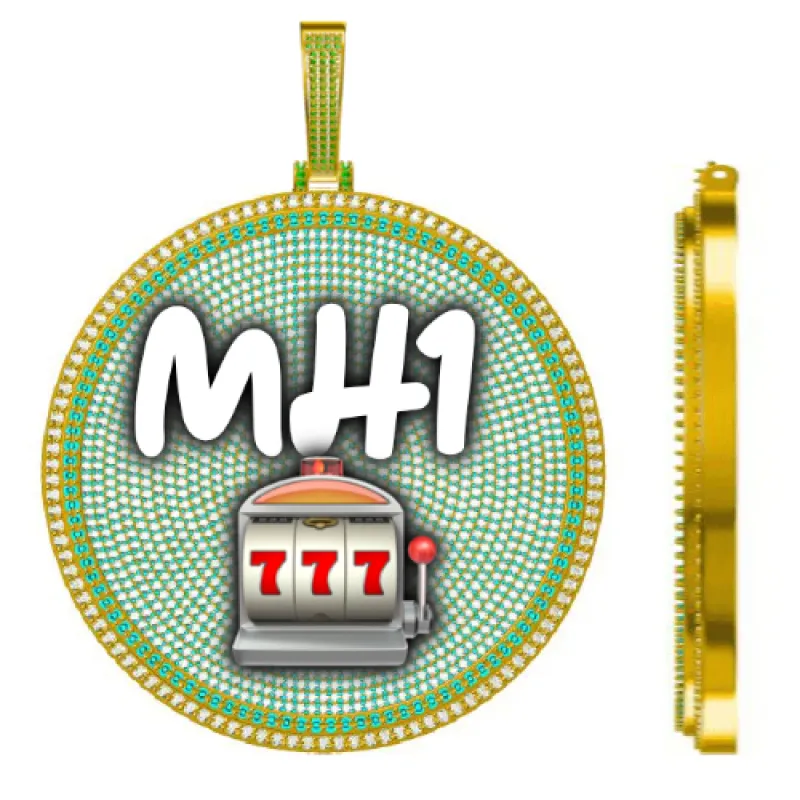 CUSTOM LETTER NECKLACE 3D BIG DISC sold by The GUU Shop