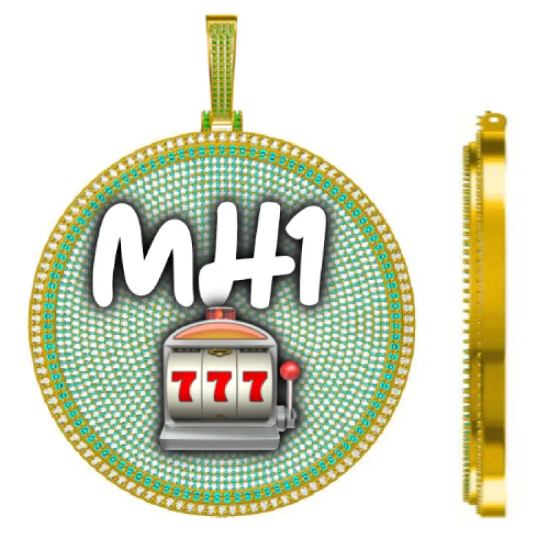 CUSTOM LETTER NECKLACE 3D BIG DISC sold by The GUU Shop