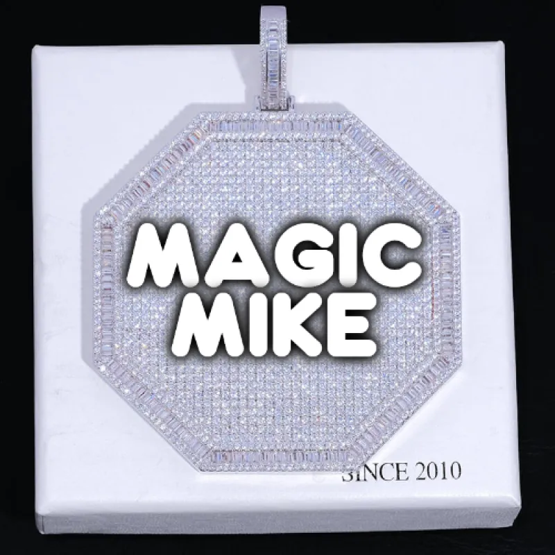 CUSTOM LETTER NECKLACE 3D BIG OCTAGON sold by The GUU Shop