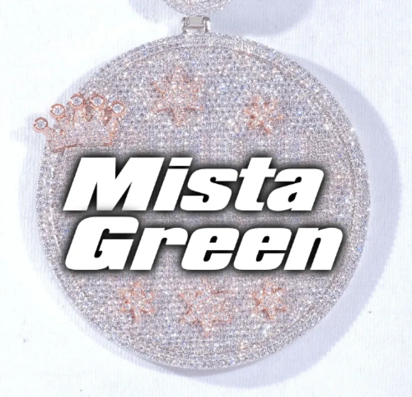 CUSTOM LETTER NECKLACE 3D BIG CROWN DISC sold by The GUU Shop