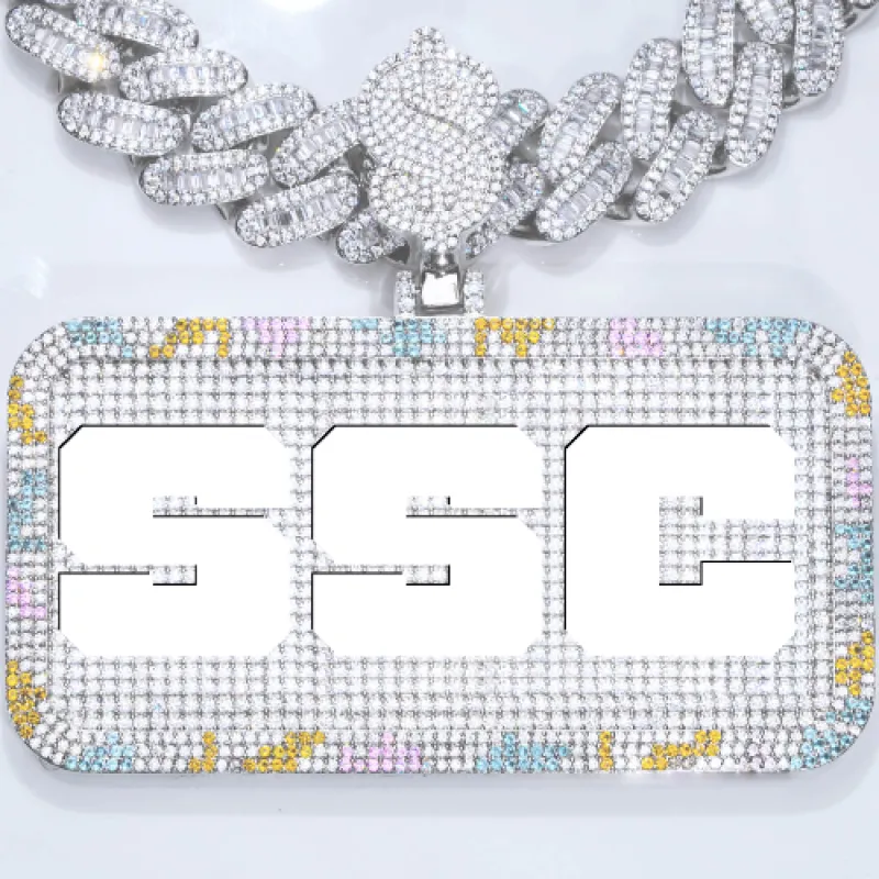 CUSTOM LETTER NECKLACE 3D COLORFUL SQUARE sold by The GUU Shop