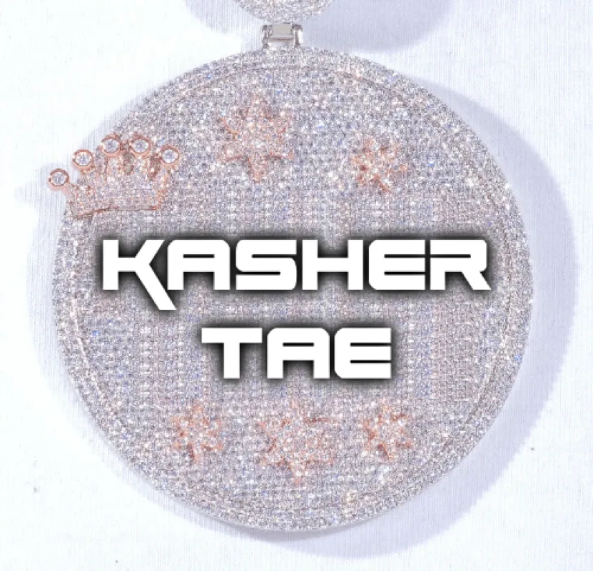 CUSTOM LETTER NECKLACE 3D BIG CROWN DISC made by The GUU Shop