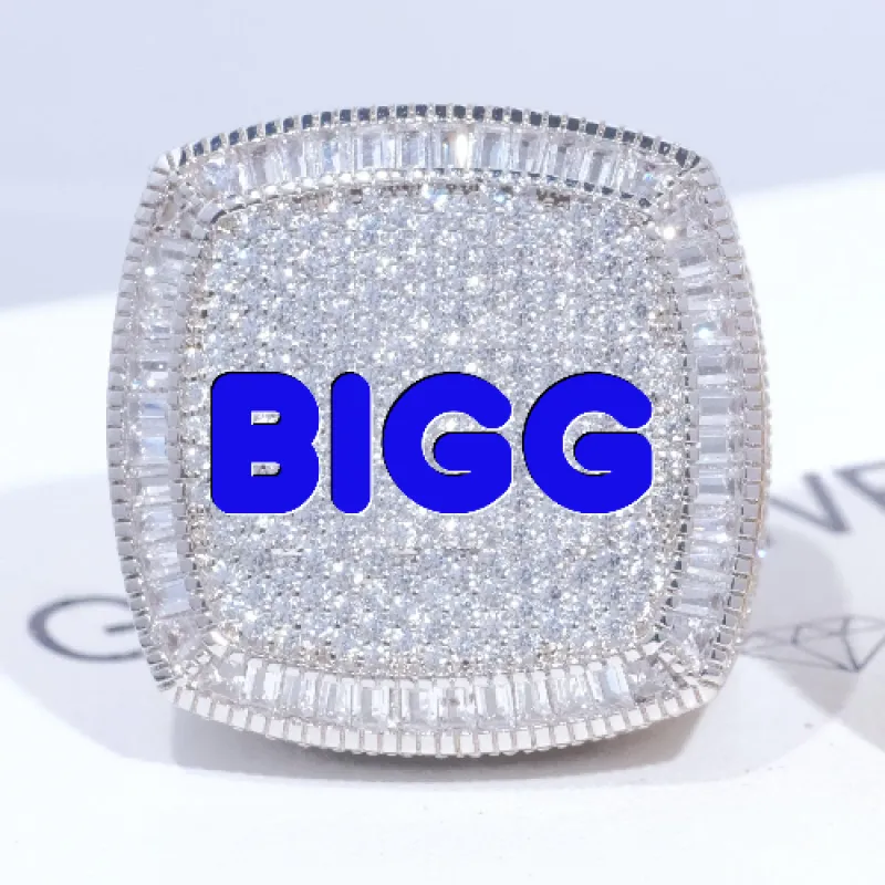 CUSTOM LETTER 3D ICED RING sold by The GUU Shop