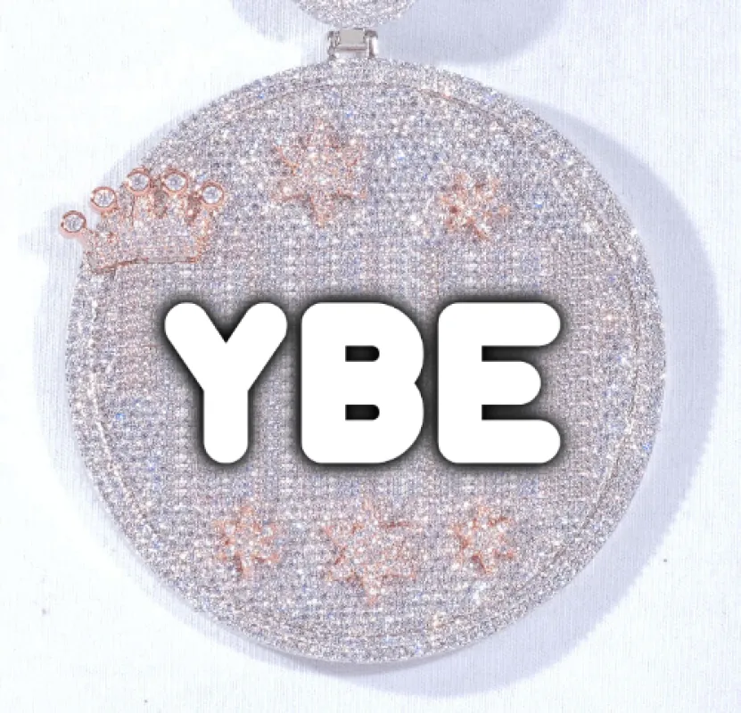 CUSTOM LETTER NECKLACE 3D BIG CROWN DISC sold by The GUU Shop