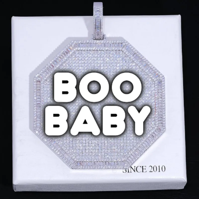 CUSTOM LETTER NECKLACE 3D BIG OCTAGON sold by The GUU Shop