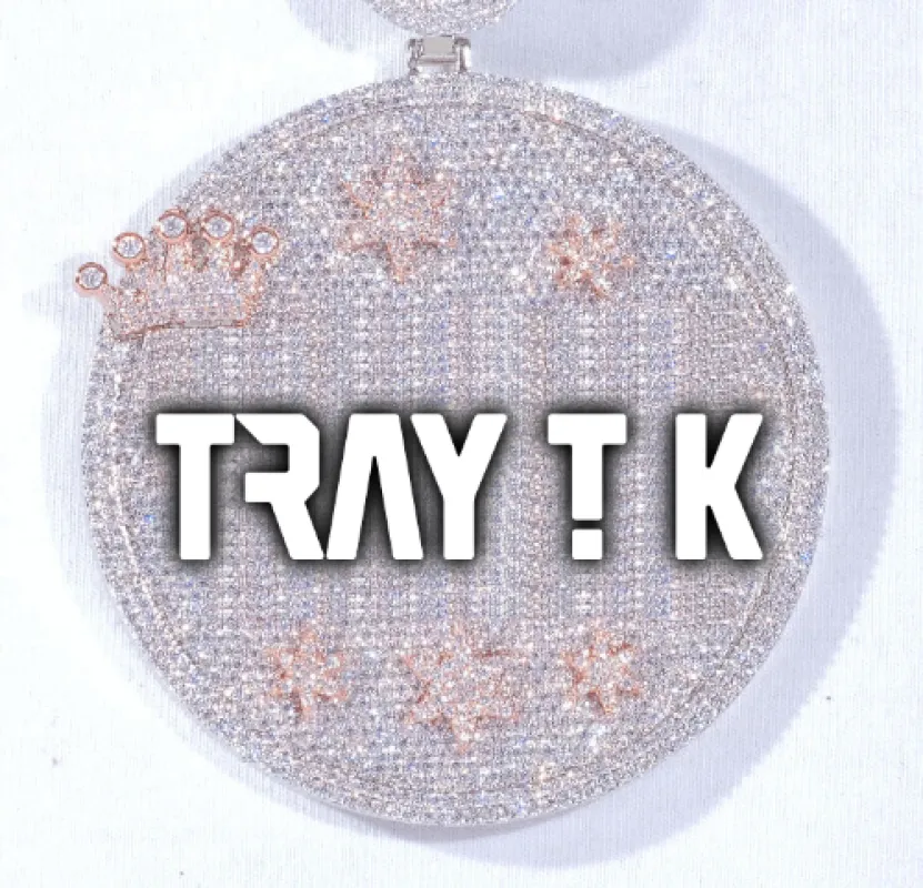 CUSTOM LETTER NECKLACE 3D BIG CROWN DISC made by The GUU Shop