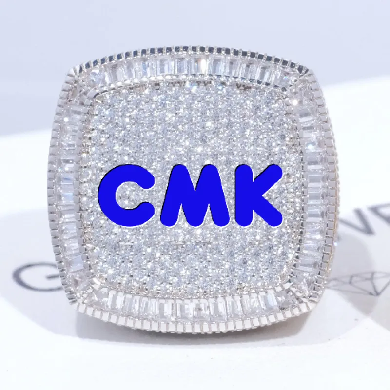 CUSTOM LETTER 3D ICED RING sold by The GUU Shop