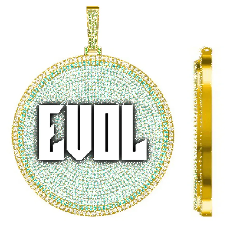 CUSTOM LETTER NECKLACE 3D BIG DISC sold by The GUU Shop