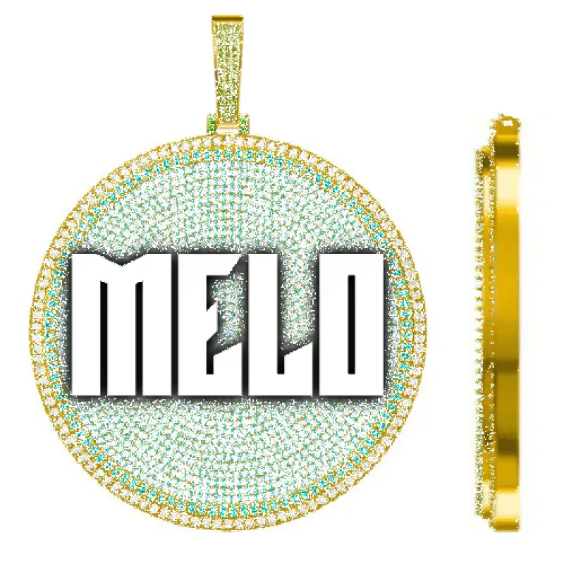 CUSTOM LETTER NECKLACE 3D BIG DISC sold by The GUU Shop