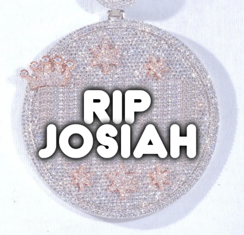 CUSTOM LETTER NECKLACE 3D BIG CROWN DISC sold by The GUU Shop