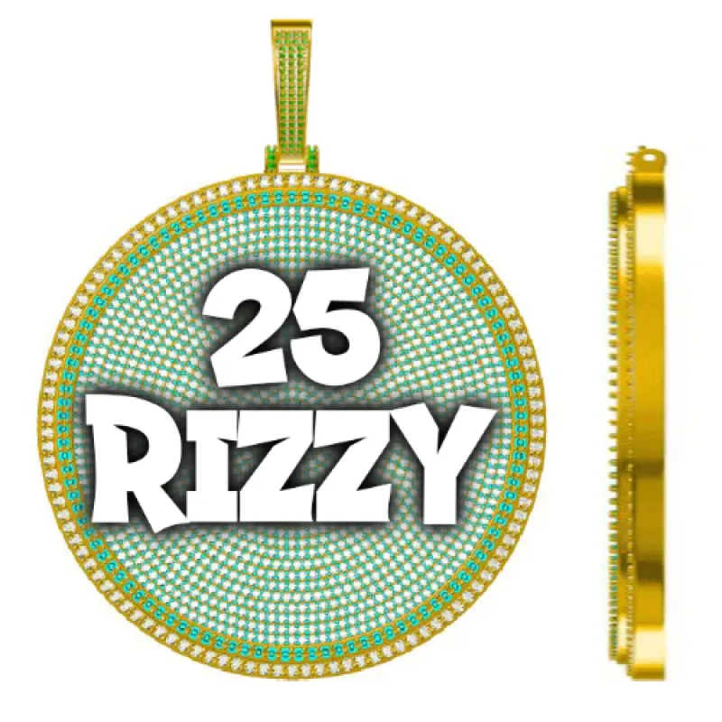 CUSTOM LETTER NECKLACE 3D BIG DISC sold by The GUU Shop