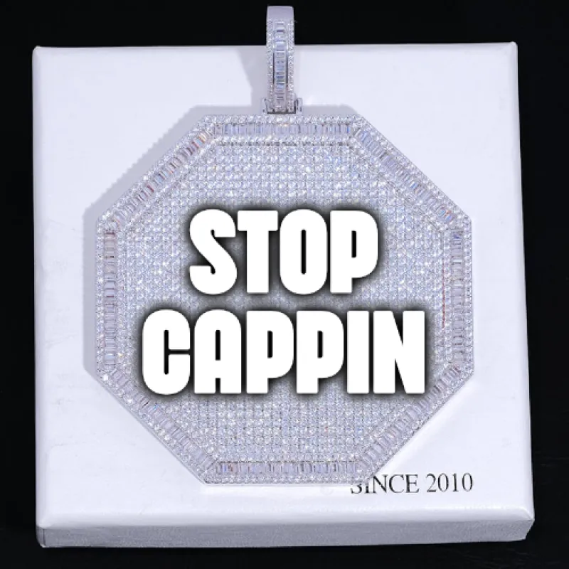 CUSTOM LETTER NECKLACE 3D BIG OCTAGON made by The GUU Shop